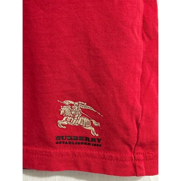 Burberry Toddler Polo Shirt Red Checkered Trim Short Sleeve 2Y Cotton - Picture 2 of 6